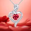Silver Women' Pendant Necklace Chain Heart Cubic Zirconia Gift