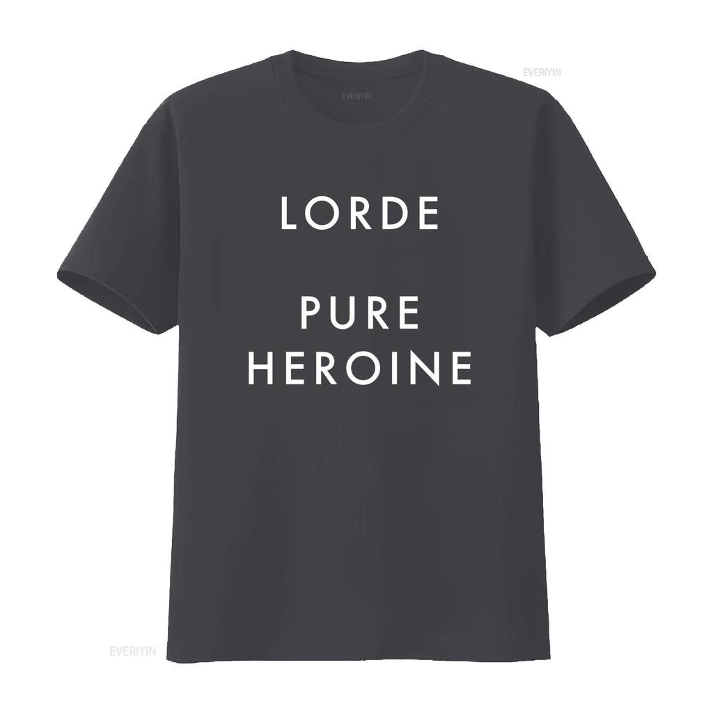 Lorde Pure Heroine T-shirt Deluxe Stiloso Ispirata alla Musica per i Fan vintage Lavata grafica Versatile Top Per l'Uso Quotidiano uomo