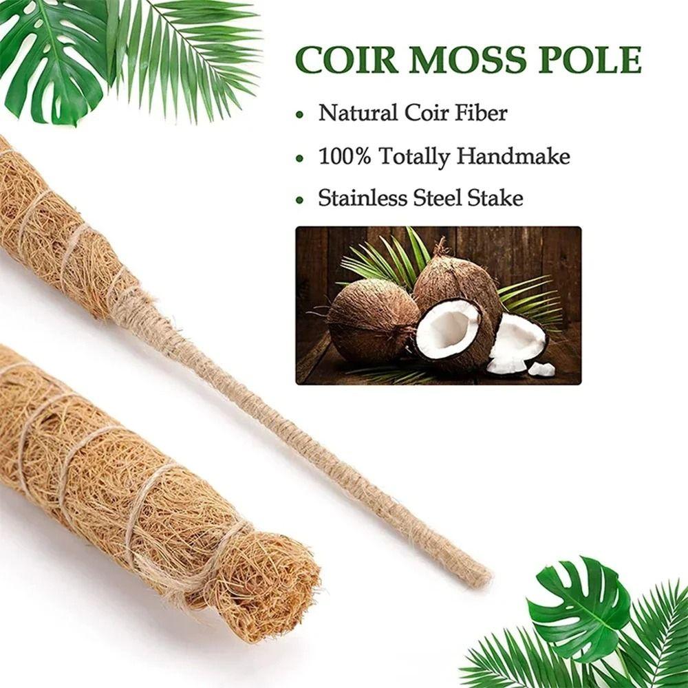 1Pcs Coconut Shell Moss Palm Cane Coir Totem Poles Stretch Bendable Plant Climbing Frame Gardening Coconut Rod 60/110cm