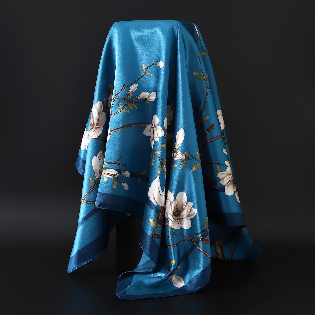 Europe America Kerchief Four Seasons Popular Silk Scarves Luxury Style Sunscreen Square Shawls New Fashion 90X90CM Headcloth