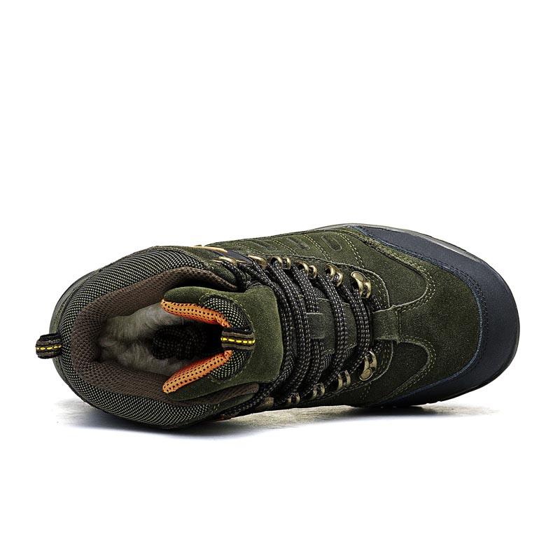 Men's Outdoor Hiking Boots Mountaineering Boots Plush Cotton Shoes Winter Autumn Large Size 397-46