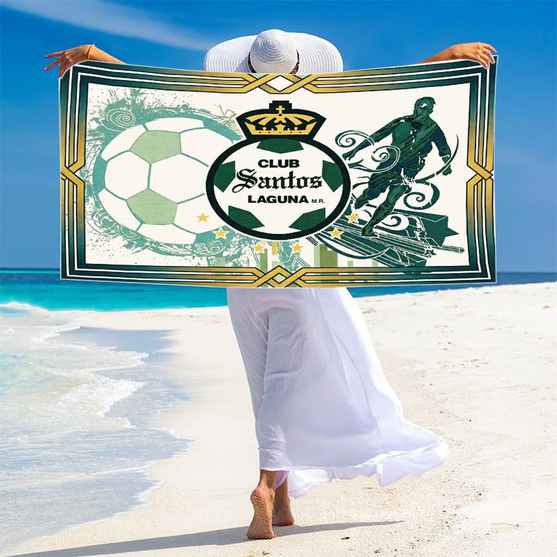 Santos Laguna Print Beach Towel, Large Soft Quick Dry Towel for Beach Camping Swimming