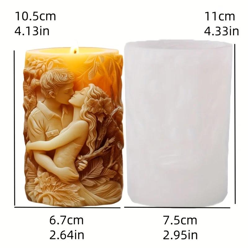 Cuplu bărbat femeie în relief sferic lumânare matriță silicon decor nuntă cuplu nuntă în relief zeiță minge rășină gips matriță