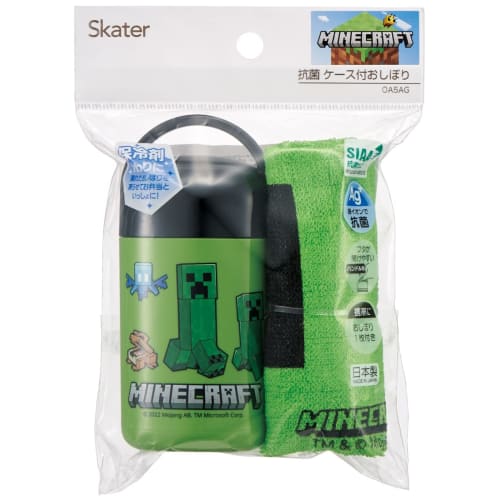 Skater Antibacterial Wet towel set with case Wet towel Minecraft Made in Japan 32 x 30.5 cm OA5AG-A