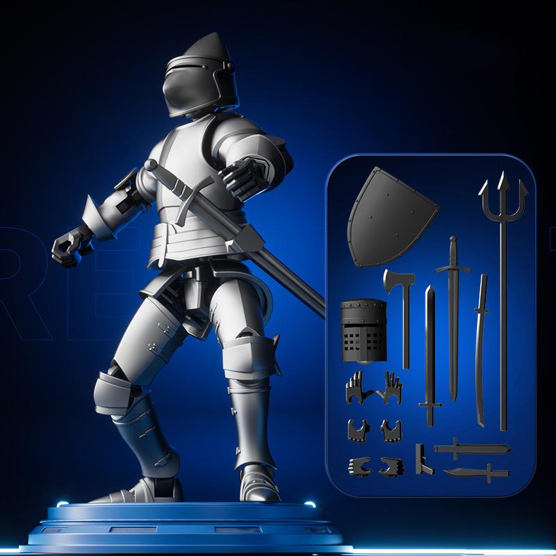 Knight Vs Skeleton Joint Man Dummy Action Figure Assembling Toy For Children Gifts