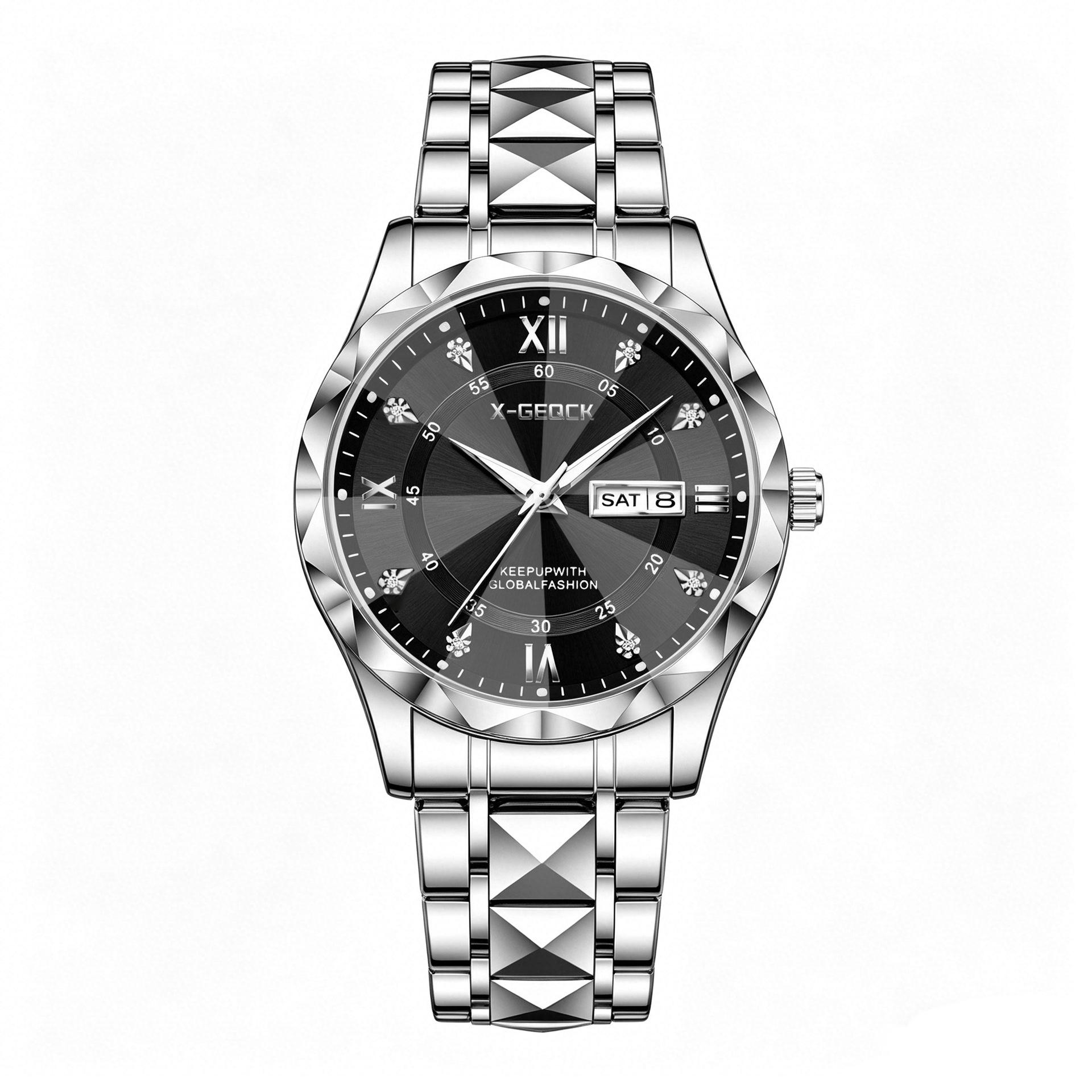 High-End Men S Watch Business Steel Belt Non-Mechanical Watch Men S Light Luxury