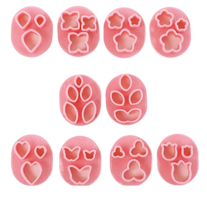 10 Piezas Moldes para Pendientes de Arcilla Blanda Flor Combinación de Flores Pétalos Hojas Cortadores de Arcilla Polimérica Herramienta para Hacer Pendientes Artesanales Joyería