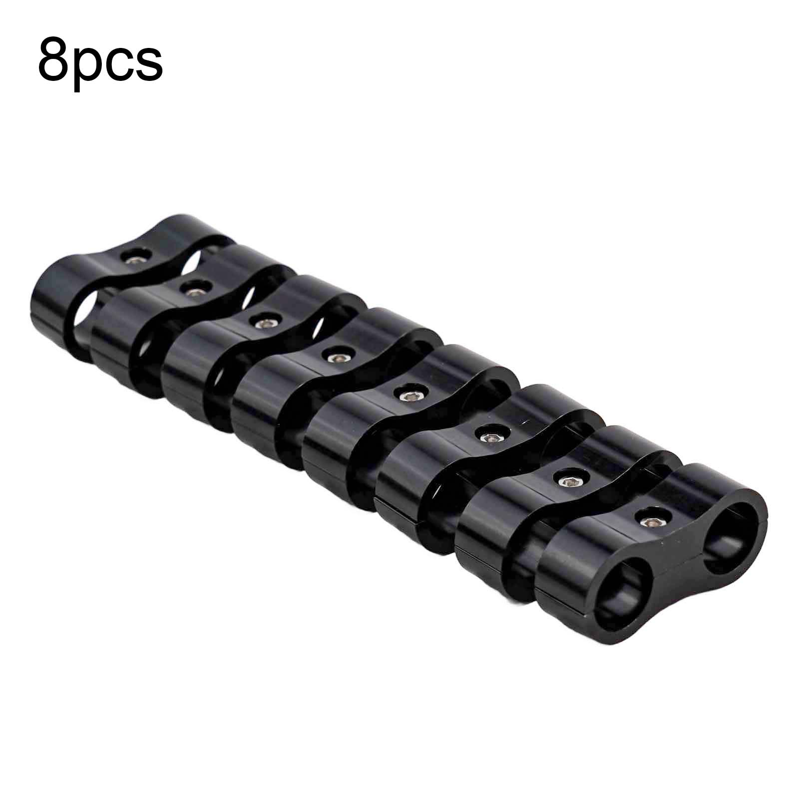 8Pcs Hose Separator Clamp Fitting Connector AN4 AN6 Billet Oil Fuel Water Hose Tube Seprator Divider Clamp Line Separator Kit