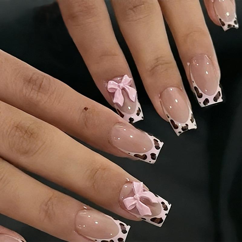 French Style Press On Nails Cartoon Design Women S Fake Nails 24 Pieces
