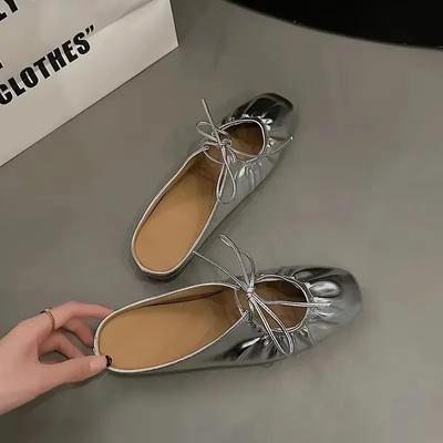 Damskie buty z zakrytymi palcami Damskie kapcie Kapcie codzienne na zewnątrz Damskie sandały Mary Janes na niskim obcasie z kwadratowym noskiem i kokardą