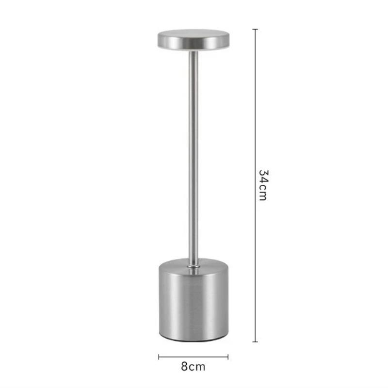 3 Colors Rechargeable Alloy Cordless LED Table Lamp Touch Switch Night Light Nordic Style Home Bar Restaurant Ambiance Desk Lamp