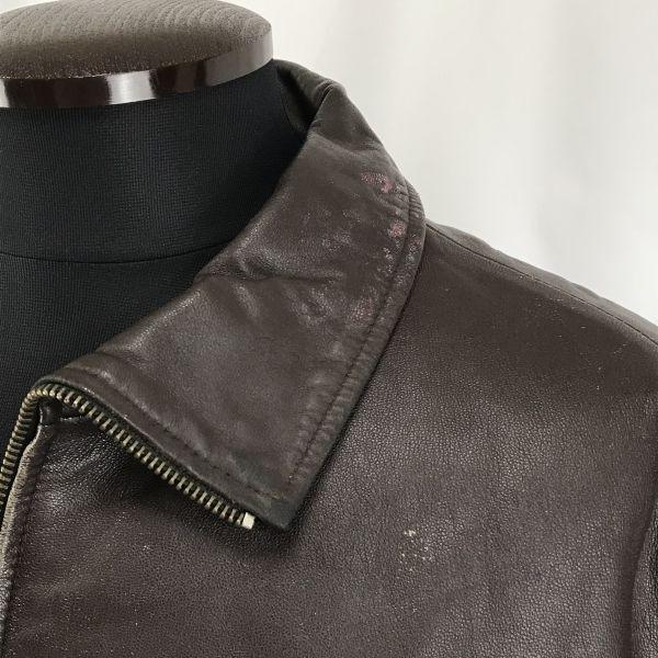 MERTON OXFORD Genuine Lamb Leather Riders Jacket Blouson Outer Men's L Brown(USED)