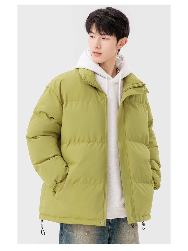 2026 Winter Stand-Up Collar Cotton-Padded Jacket: Trendy Men's Outdoor Loose Warm Coat