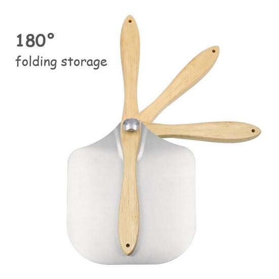 12-tommers avtakbart sammenleggbart håndtak Aluminiumlegering Pizzaspade Pizzapeel Trehåndtak Overføringspizzaspade Bakeverktøy