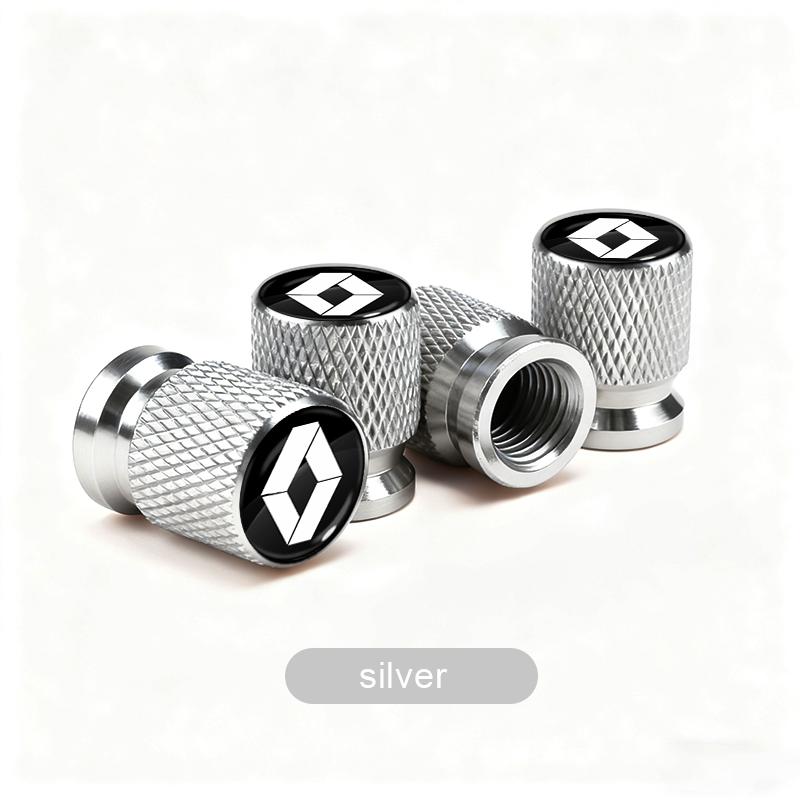 4pcs Car Tire Valve Stems Cap Aluminum Tyre Wheel Stem Air Valve Cover Airdust For Renault Clio Laguna 2 Megane 2 3 Duster Logan Z888