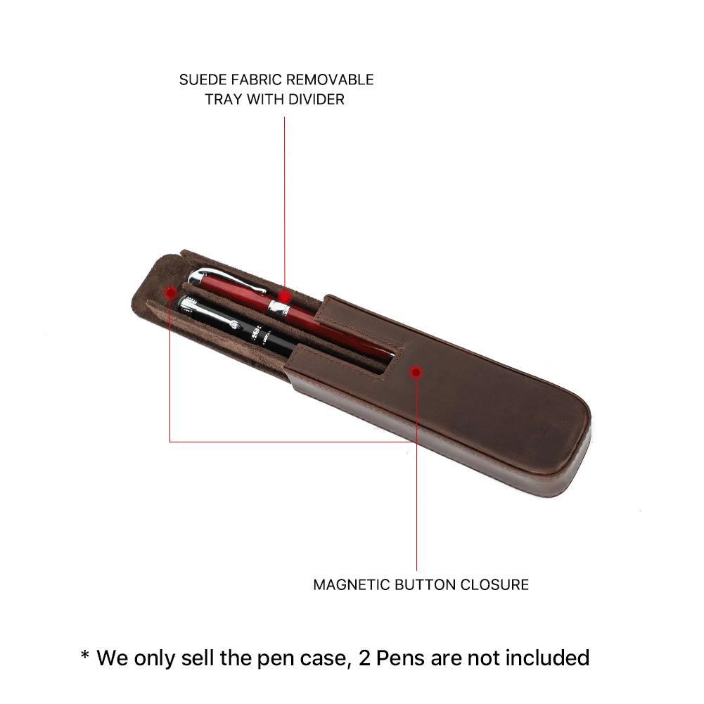 Genuine Leather Handmade Pen Case High Quality Retro 2/3/6/12 Slots Unisex Pen Pouch Office School Supplies Stationery Box