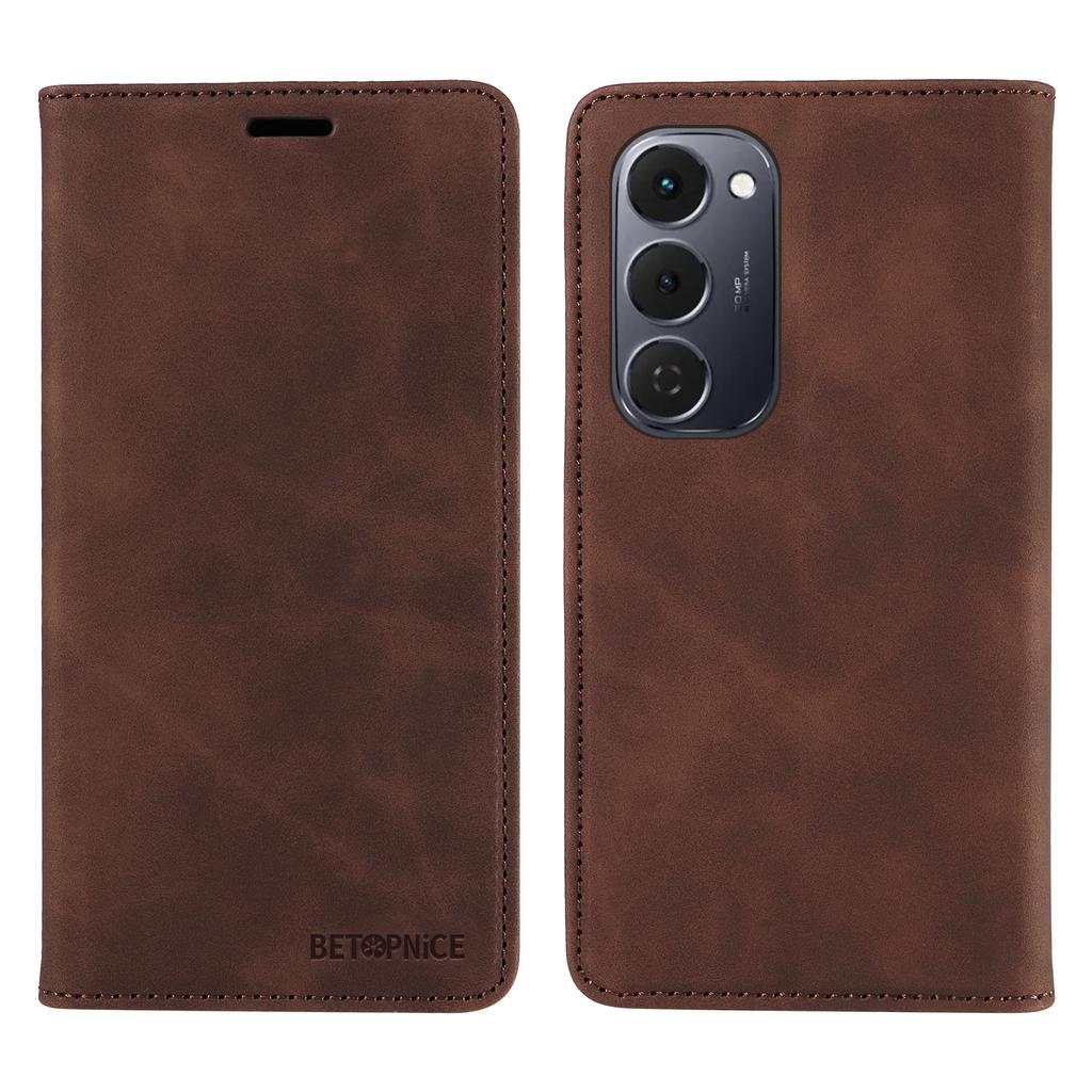 For TECNO Spark 40 Pro+ 4G Case BETOPNICE Magnetic Closure RFID Blocking Wallet Stand Leather Phone Cover