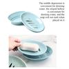 Oval Soap Dish with Drainage Slots Durable Plastic Construction Easy to Clean Compact Design Suitable for Bathroom and Kitchen Use