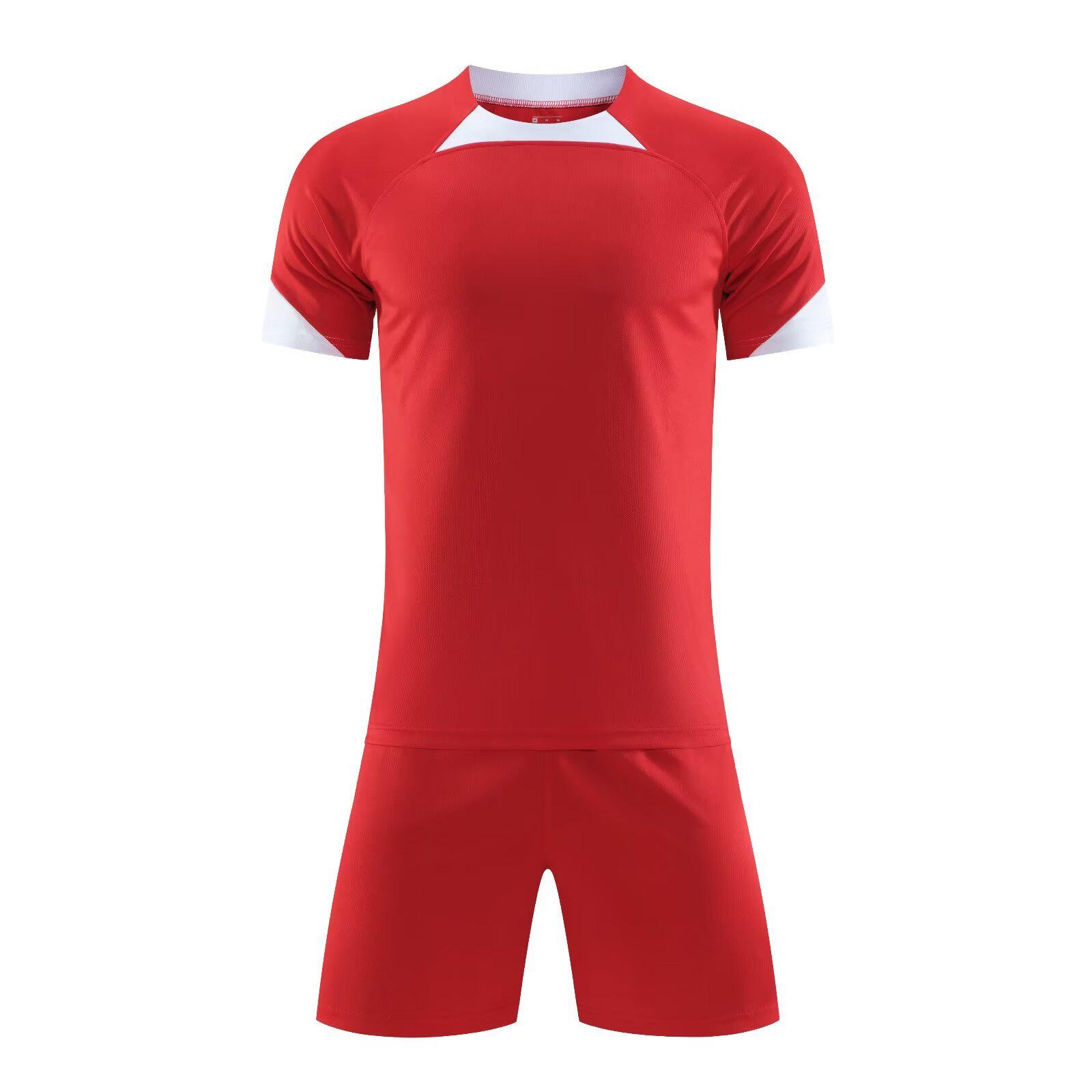 Football jersey set Printed men s and women s breathable quick-drying short-sleeved football jersey and secondary school students training and  jersey 16