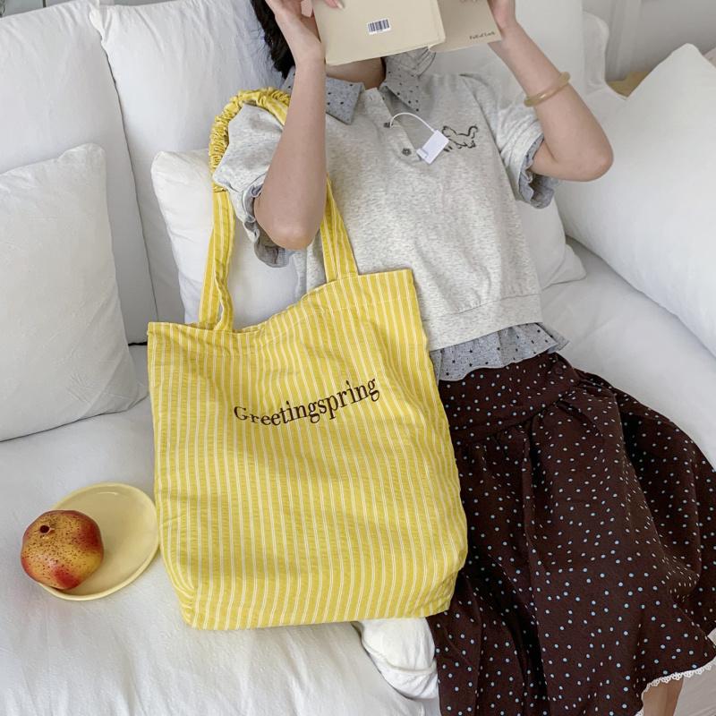 Korean StyleinsCute Striped Lightweight Bag for Women, New Student Versatile Shoulder Bag, Large-capacity Stylish Tote Bag