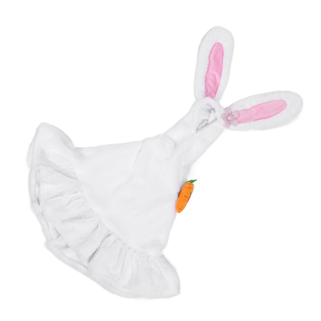 Lawn Goose Clothing Plush Cute Long Ear Easter Bunny Outfit for Goose White Rosy