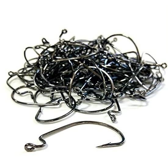 Freel Offset Hook 100-Piece Set Worm Fishing Black Bass Rock Fish Bottom Octopus