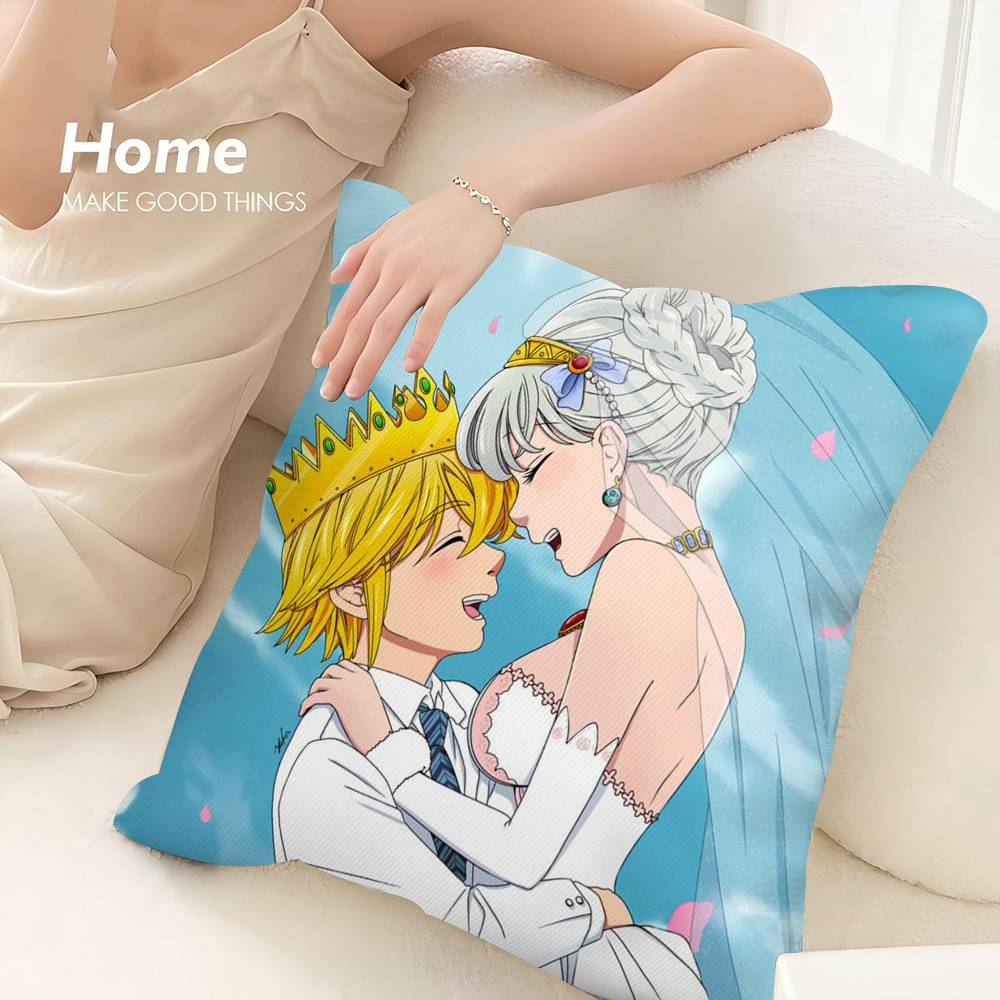 Hot Anime The Seven Deadly Sins Pillow Case 3D Print Polyester Fiber 40*40cm Home Sofa Throw Decoration Festival Gift