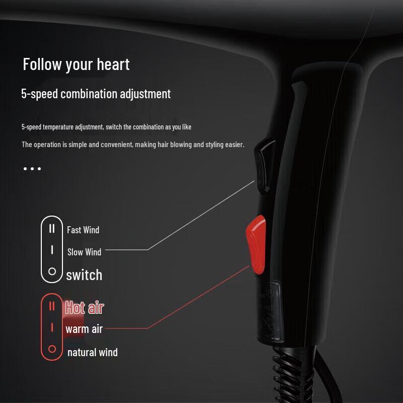 CONFU KF-5925 Professional 2200W Hair Dryer CN plug (adapter included)