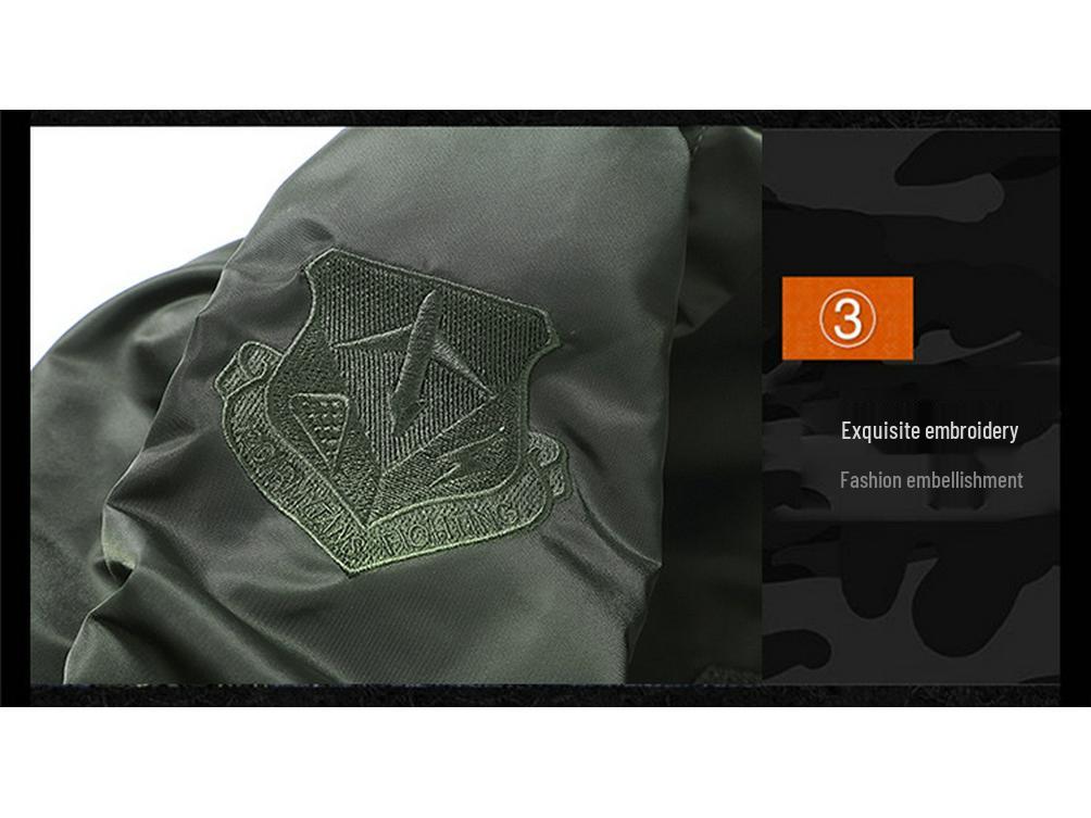 Men's MA-1 Loose Fit Windproof Stand Collar Baseball Jacket - Thickened Winter Outerwear