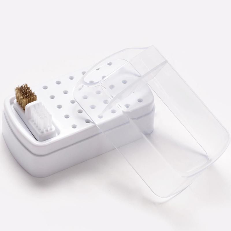30-Hole Nail Art Grinding Head Cleaner and Storage Box