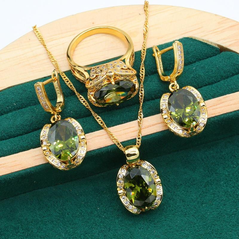 Full diamond zircon women's jewelry set women's romantic accessories fashion high-quality light luxury clothing decoration