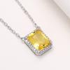 Huitan Elegant Women Pendant Necklace Inlaid Sparkling Yellow Cubic Zirconia Party Daily Versatile Accessories  Jewelry