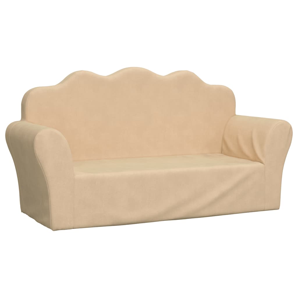 Kids 2 Seater Sofa in Cream Soft Plush