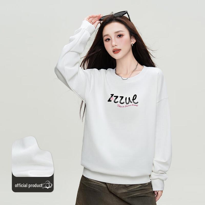 Izzue Women's Letter Print Crew Neck Sweatshirt