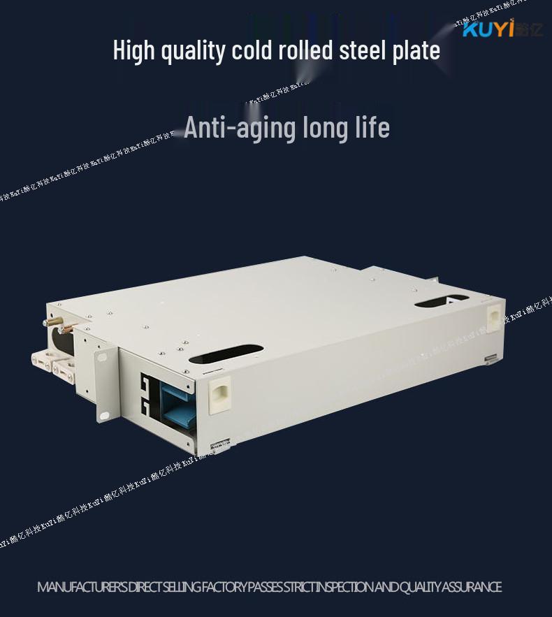 24-Core 19-Inch Fiber Optic Distribution Frame with Fusion Splicing, Stackable Chassis