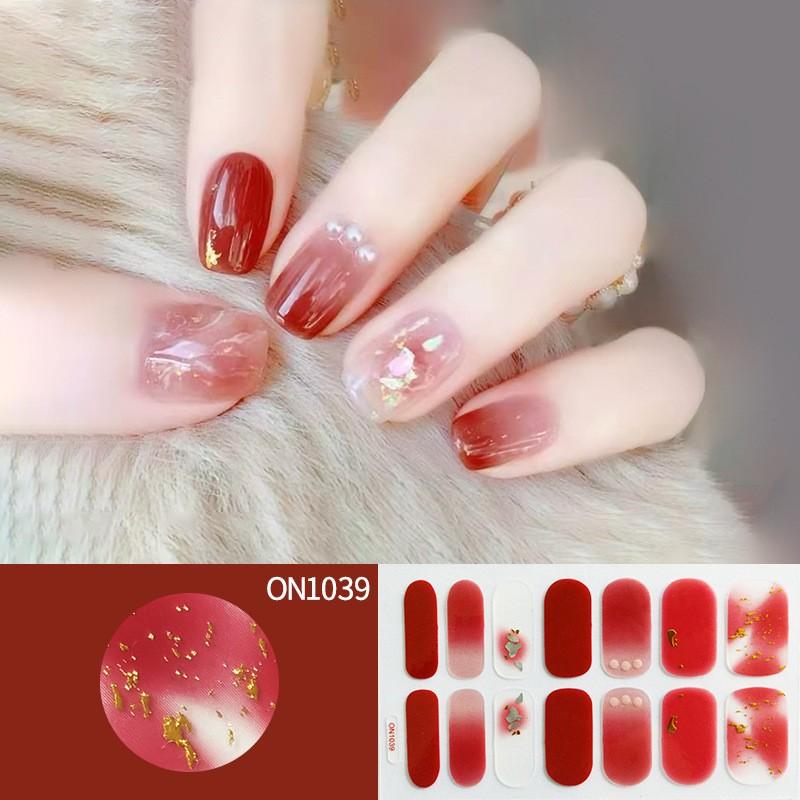 Nail Art No-bake Nail Stickers Full Stickers, 14-finger No-bake Gel Nail Stickers, Nail Art Full Stickers