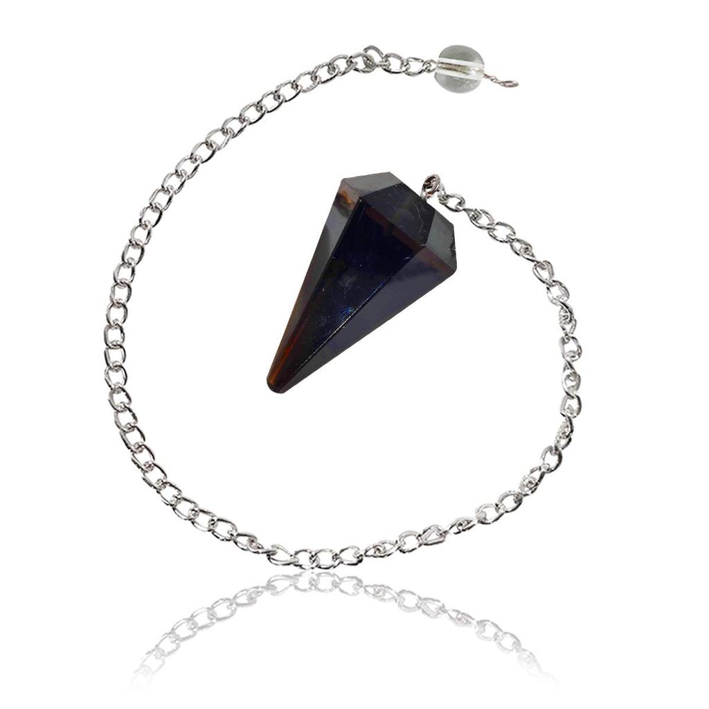 Reiki Crystal Products Natural Smoky Quartz Dowser Pendulum 6 / Six Faceted Crystal Stone Dowser Pendulum Dowsing for Healing Gemstones