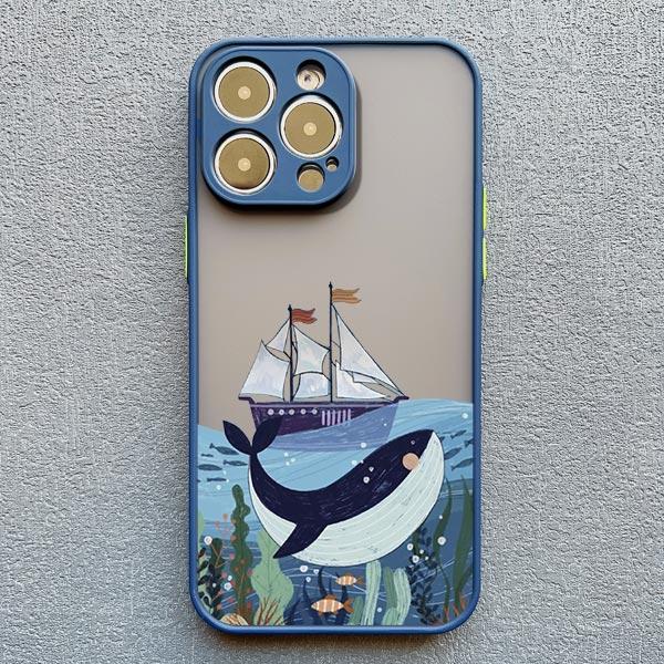 Whale Shockproof Funny Phone Case for iPhone 13 12 11 Pro Max Mini 16 15 14 Pro Max Plus X XR XS 7 8 Plus SE2 Back Cover Fundas