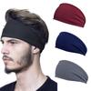 Unisex Elastic Sports & Yoga Headbands, Sweat-Absorbing Cotton Hair Accessories, Solid Colors