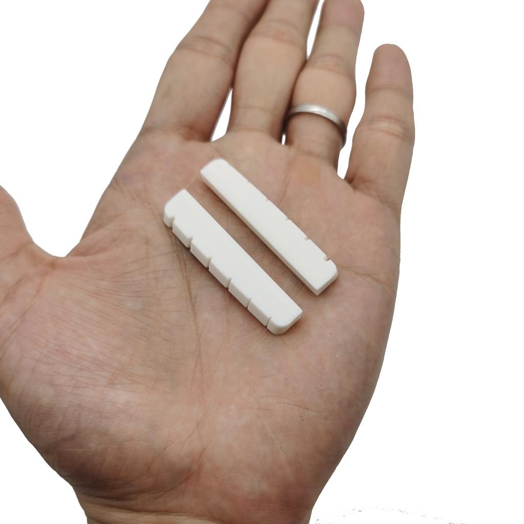 2-Pack Electric Guitar Cowbone Nut 43x6x8.5mm Flat-Bottom LP, SG, ES