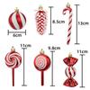 6cm 15-Piece Christmas Ornament Set: Balls, Pine Cones, Lollipops, Candies for Tree Decor and Gifts
