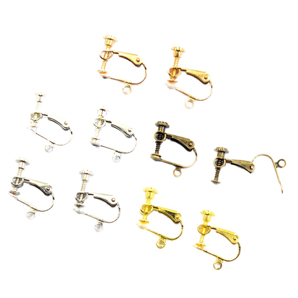 10 Pieces Clip On Earring Converter with Easy Open Loop for DIY 12mm
