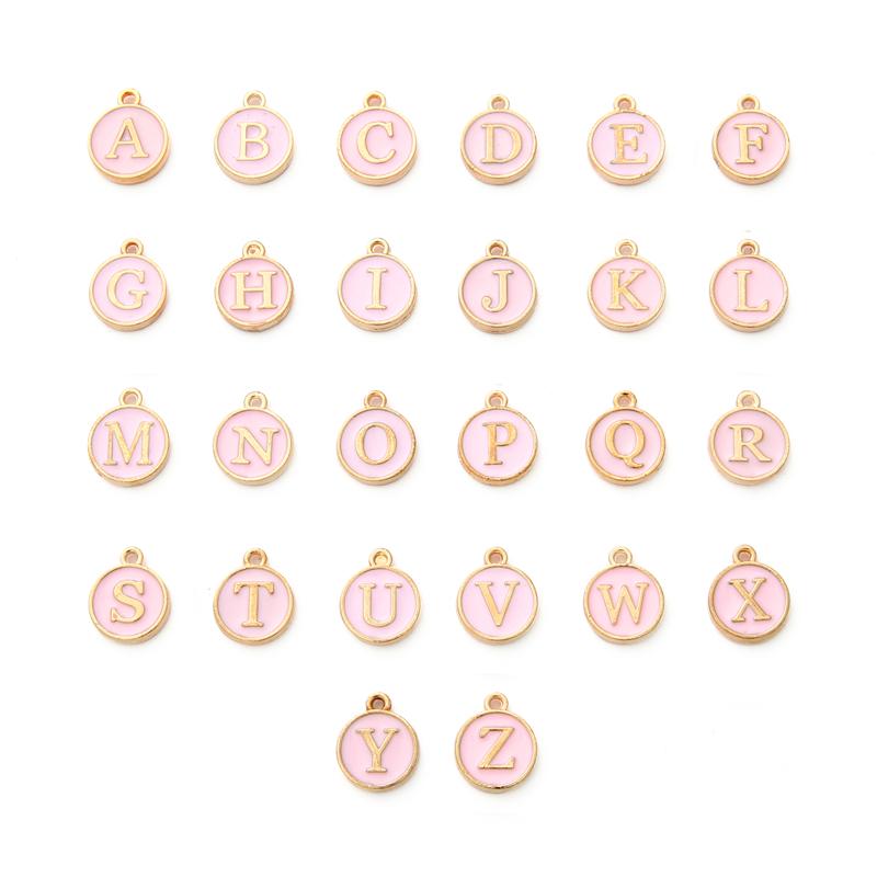 26Pcs A-Z English Letters Alloy Enamel Pendants Number Alphabet Charms For DIY Bracelet Necklace Jewelry Making Accessories