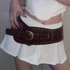 Women's Wide Retro Punk Style Belt: High-End, Fashionable, Versatile, Decorative Accessory for Trendy Skirt Pairing.