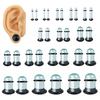 2 buc. Tije de ureche din sticlă Kit de întindere Expander scurt conic 1,6-16 mm Dopuri de întindere cu inele de cauciuc Bijuterii pentru piercing în ureche