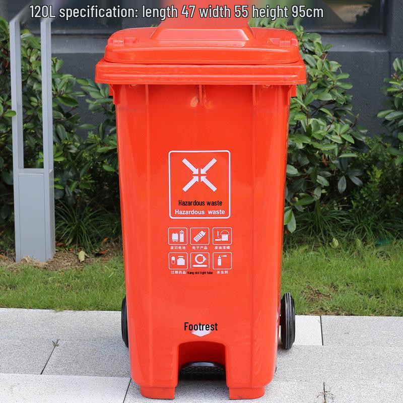 

Велике Комерційне Сміттєве Відро з Кришкою на Педалі - Червоне, Синє, Зелене, Сіре для Сортування Сміття