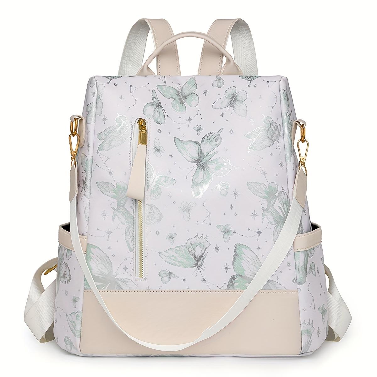 

[ПУ Сумка-бабочка] Универсальная сумка на одно плечо/двойного ношения с принтом бабочек | Новая сумка в китайском стиле для женщин, школьная сумка с защитой от краж зелёный