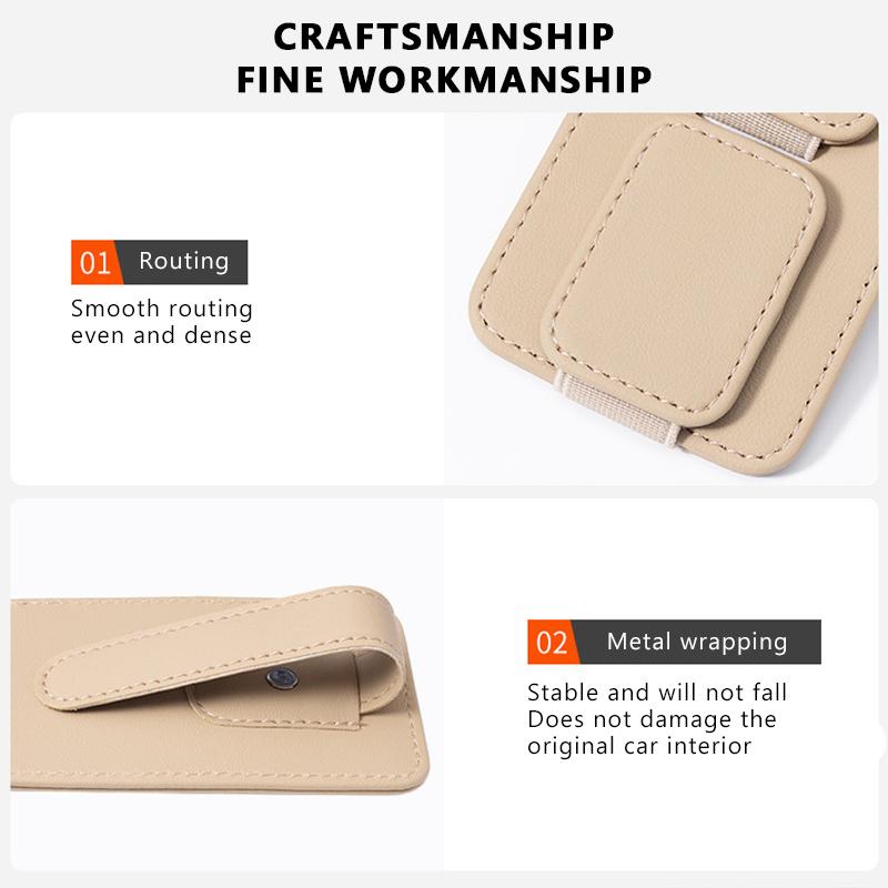 SEAMETAL Car Glasses Clip PU Leather Sun Visor Magnetic Card Ticket Holder Multifunction Sun Visor Car Accessories