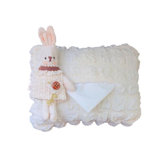 Cute Car Tissue Box Holder Soft Plush Rabbit Hanging Paper Dispenser Universal Auto Seat Back Organizer for Home Car Office