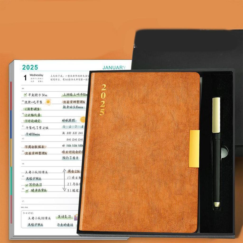2025 Business Schedule, Student Daily Planner, Thickened Planner, Record Book, Notepad, Notebook, Memo, 200 Sheets, 400 Pages